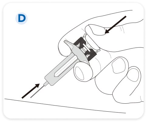 爾瑞易® Erelzi® 針筒裝注射劑使用步驟Ｄ