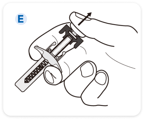 爾瑞易® Erelzi® 針筒裝注射劑使用步驟Ｅ